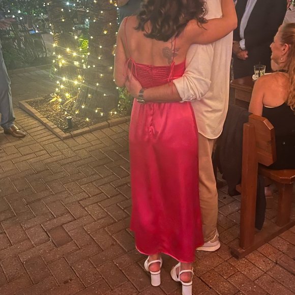 Reformation Marguerite Silk Dress Flambe Size 0 - Picture 9 of 9